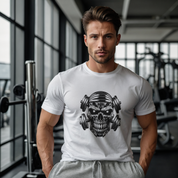 Skull Evil Barbells Unisex Crewneck T-shirt