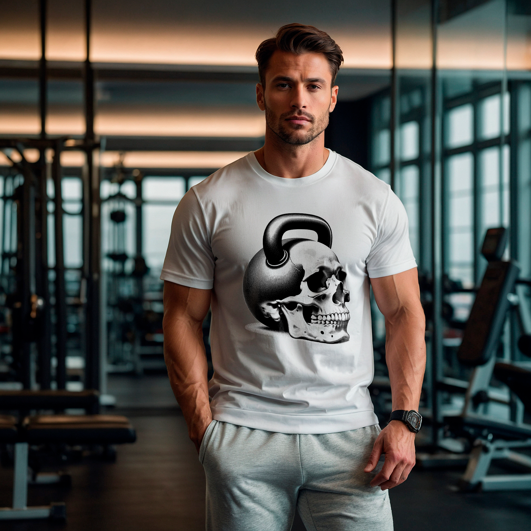 Heavy Skull Unisex Crewneck T-Shirt