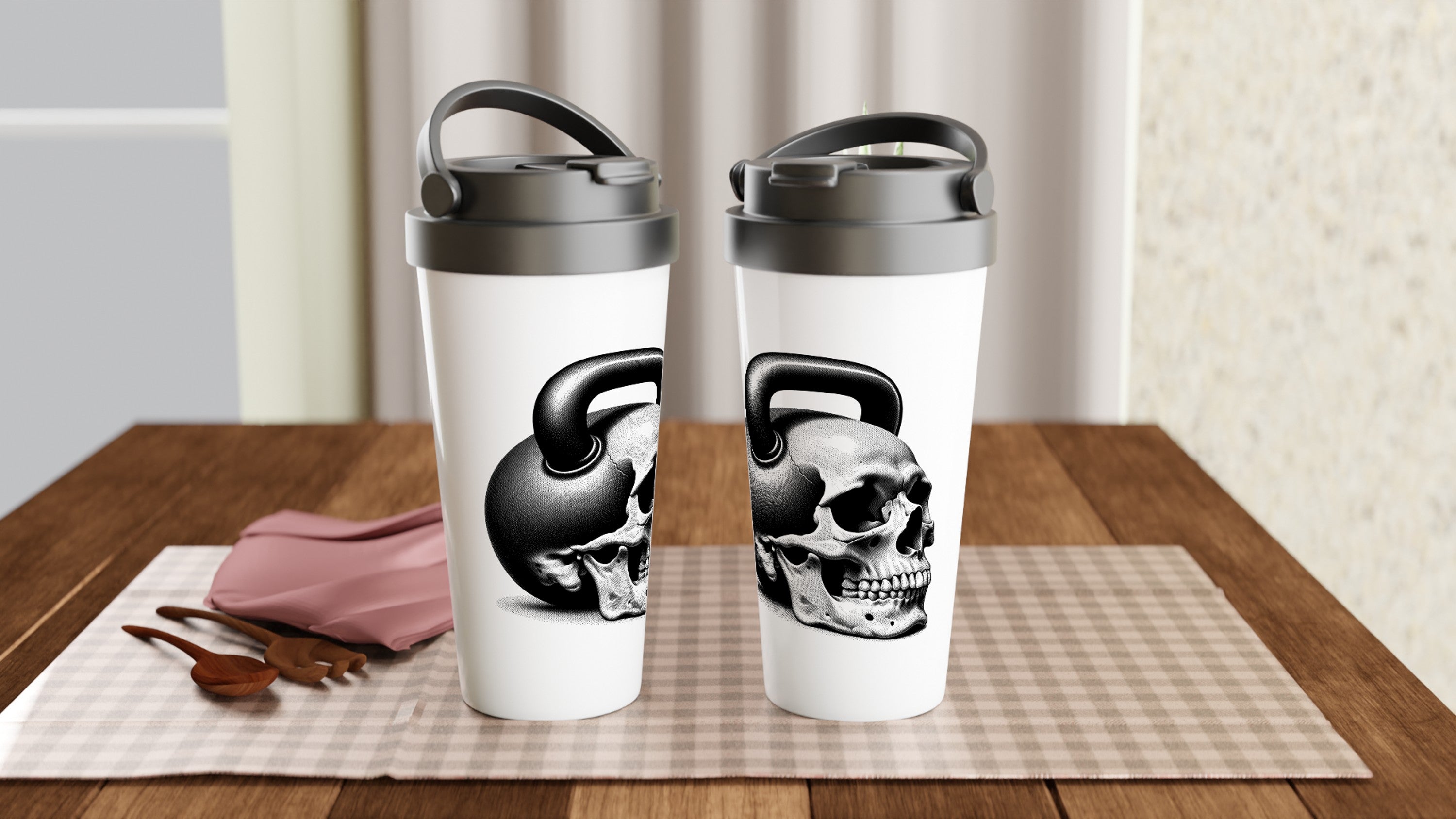 Heavy Skull 15oz Stainless Steel Mug